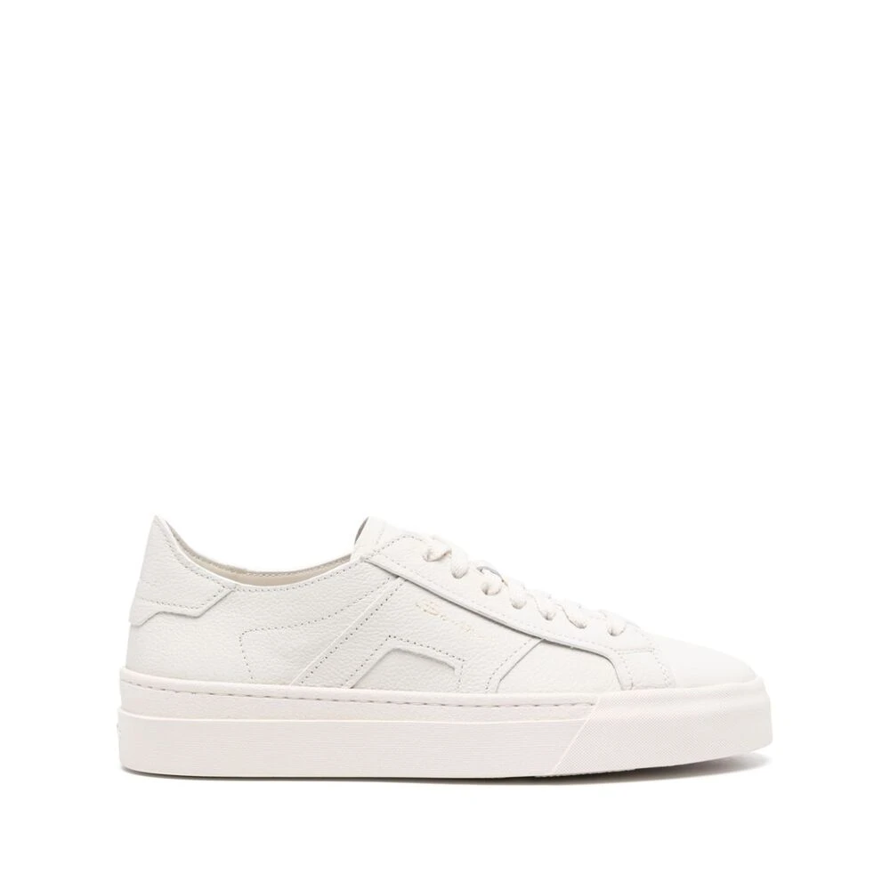 Santoni Vita Kornigt Läder Panel Sneakers White, Dam