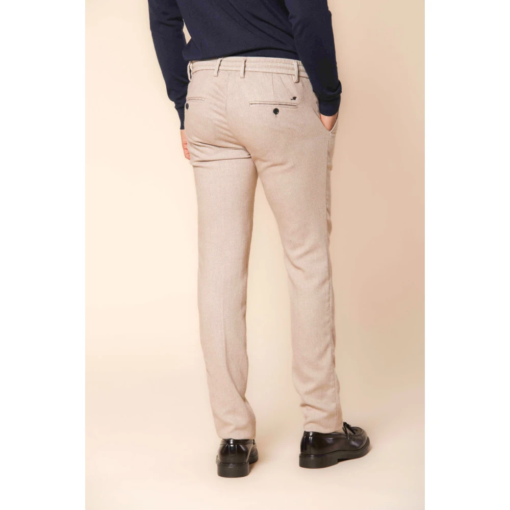 Mason's Slim Fit Flanellen Chino Jogger Broek Gray Heren