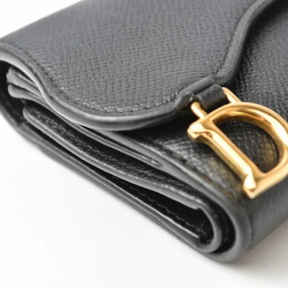 Dior Vintage Pre-owned Leather wallets Blue Dames