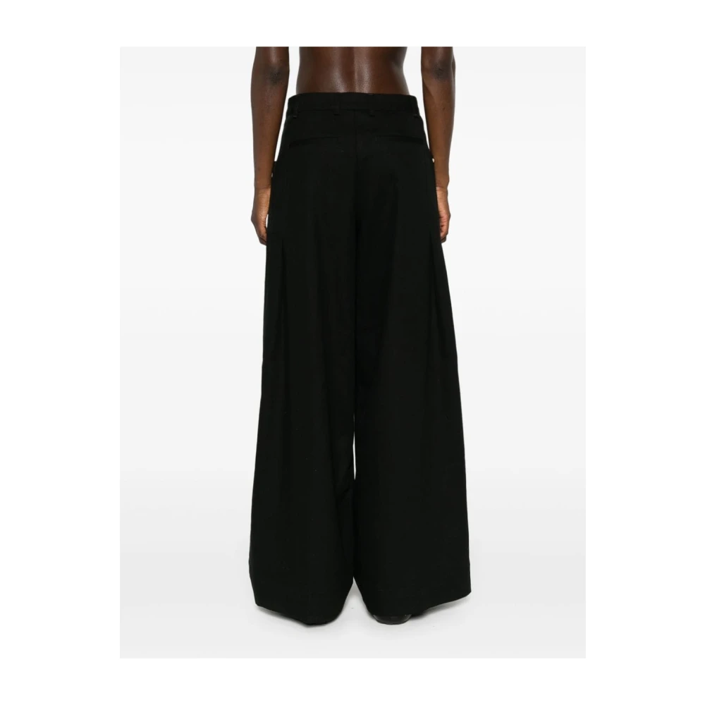 White Sand Zwarte Twill Weave Wijde Pijp Broek Black Dames