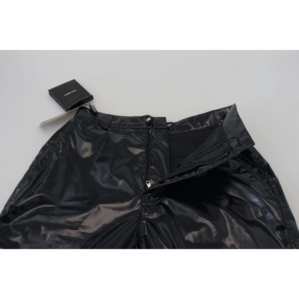Dolce & Gabbana Leather Trousers Black Dames