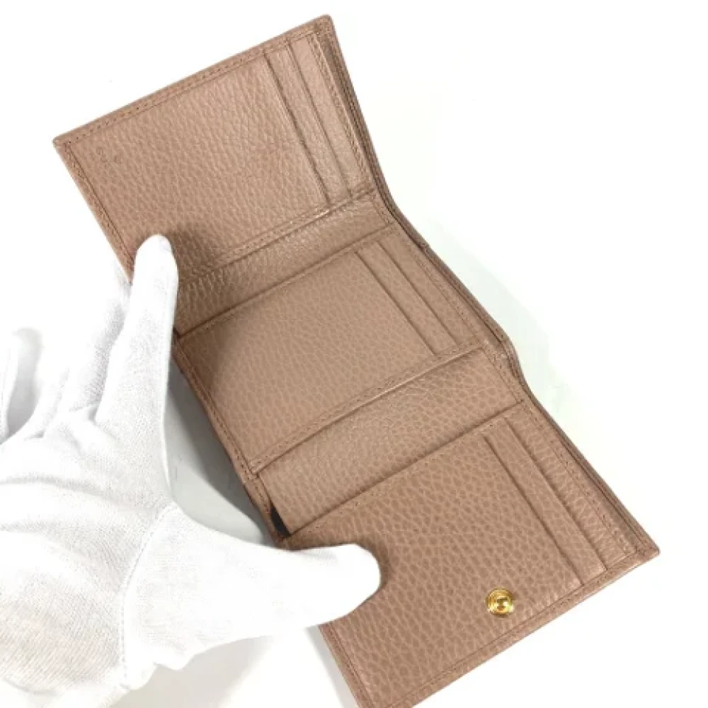 Gucci Vintage Pre-owned Leather wallets Beige Dames