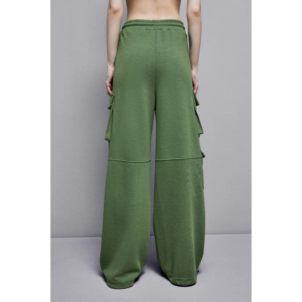 PATRIZIA PEPE Cargo Sweatpants Levendige Kleur Comfort Fit Green Dames