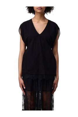 black-v-neck-lace-trim-top