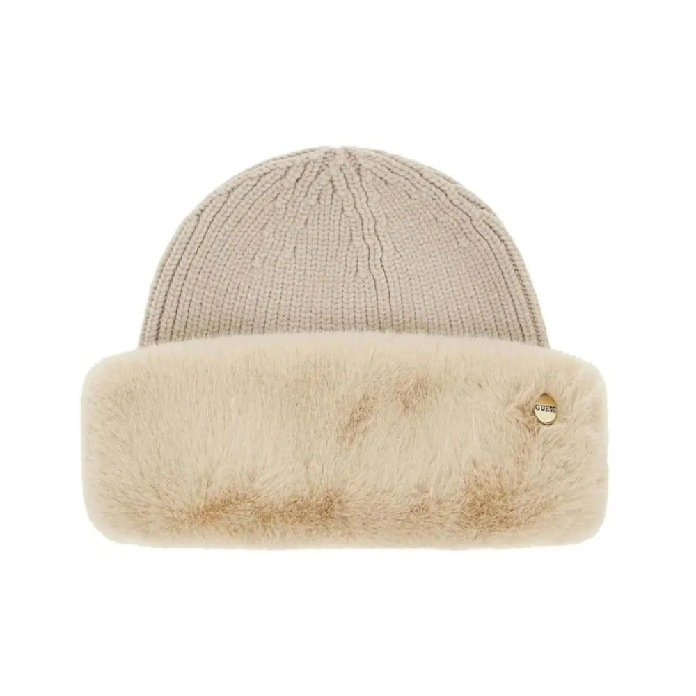 Guess Gebreide muts winter warmte Beige Dames