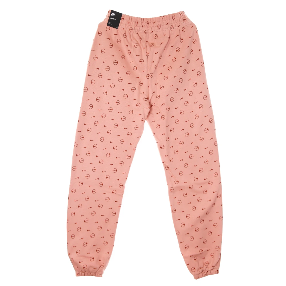 Nike Geprinte Fleece Trainingsbroek Pink Dames