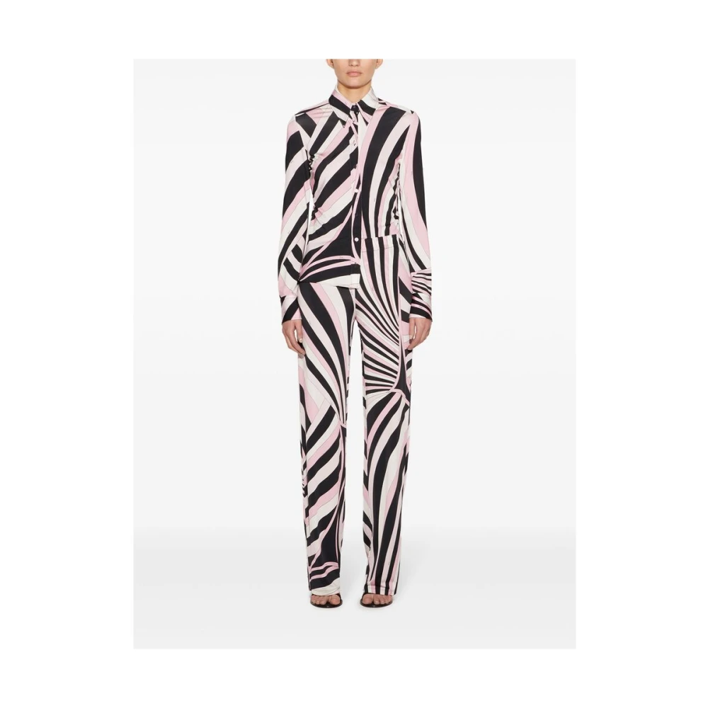 EMILIO PUCCI Abstract Patroon Rechte Pijp Broek Multicolor Dames