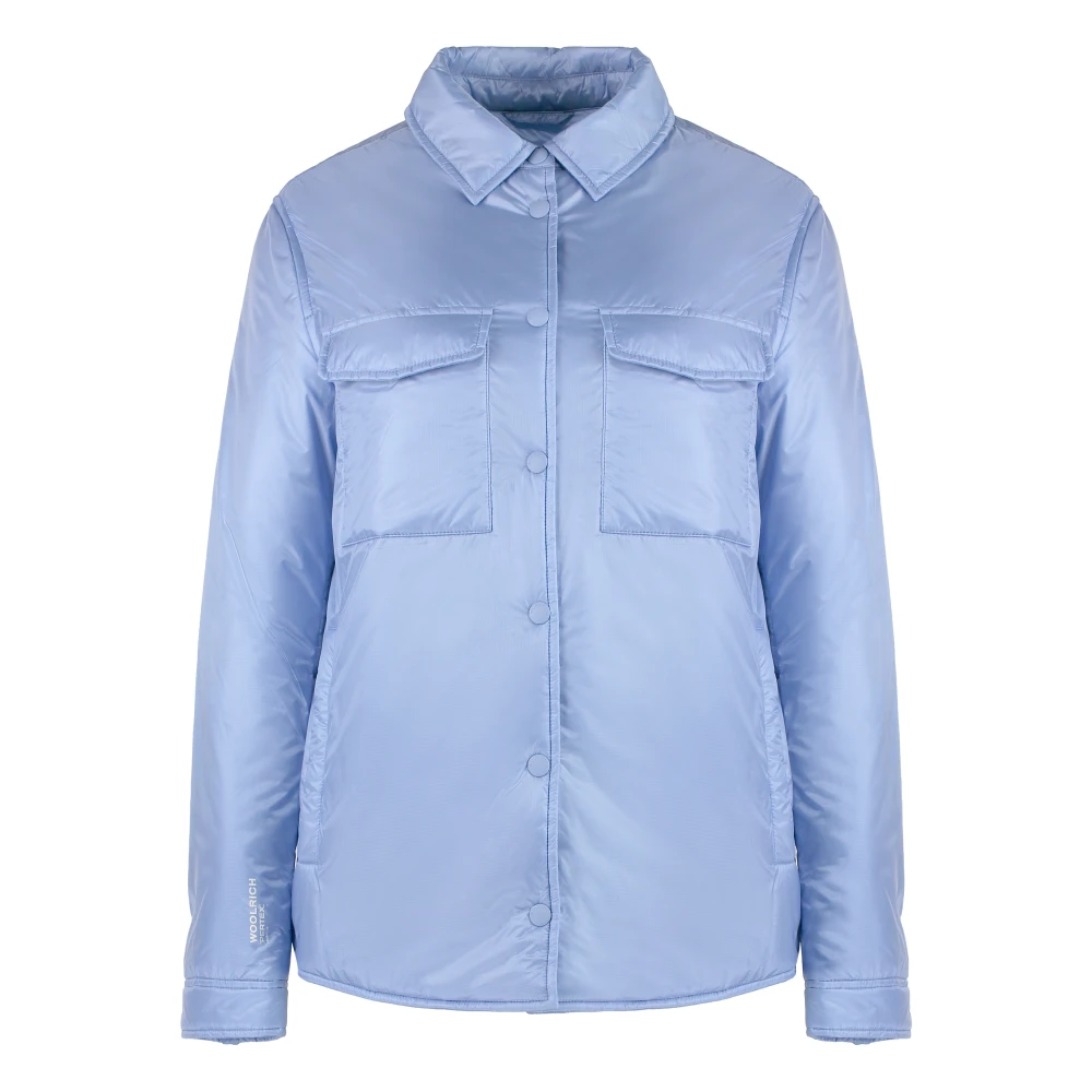 Woolrich Women's Blue Padded Nylon Overshirt - Winter Jackets - S - Jackets