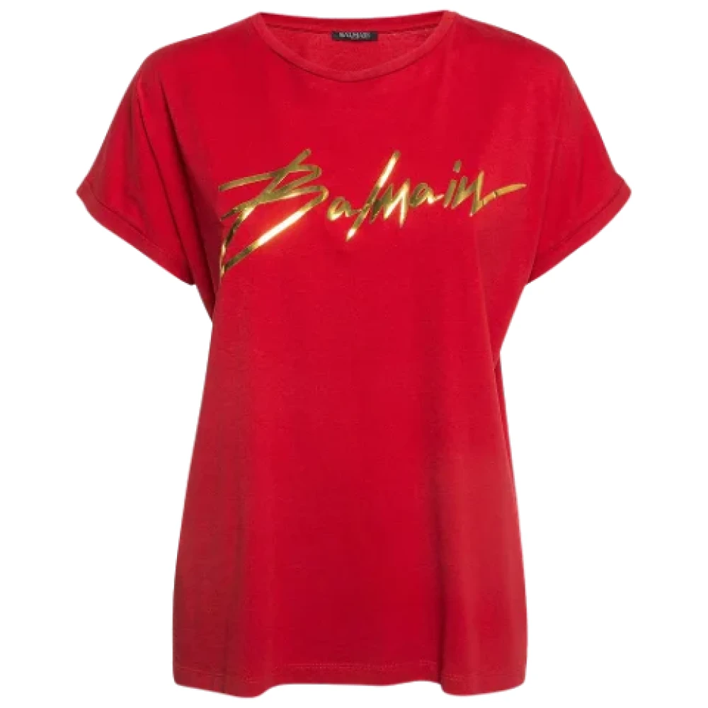 Balmain Pre-owned Cotton tops Red Dames