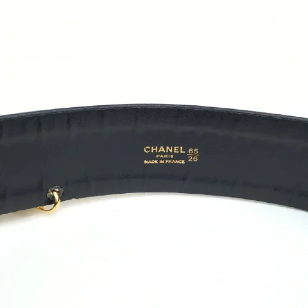 Chanel Vintage Pre-owned Leather belts Black Dames