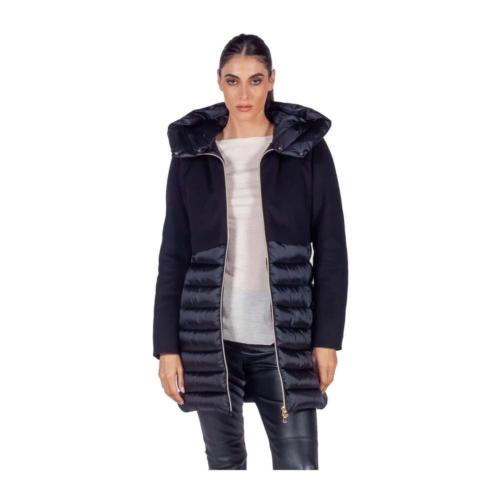 Emme DI Marella Zwarte Dubbellaagse Gewatteerde Pufferjas Black Dames
