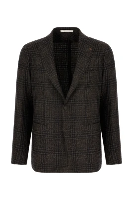 Enkelknäppt blazer i jungfruullsblandning