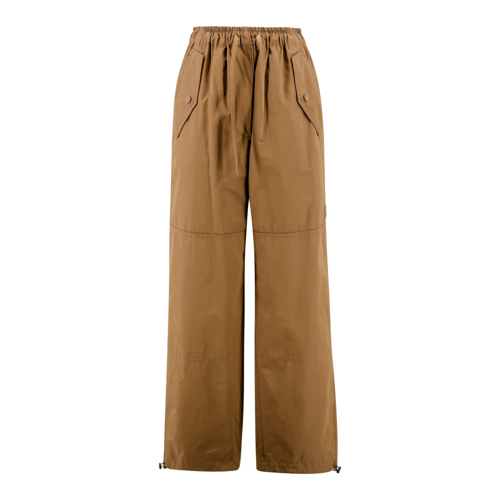 Max Mara Weekend Bruine Cargo Broek Elastische Taille Koord Brown Dames