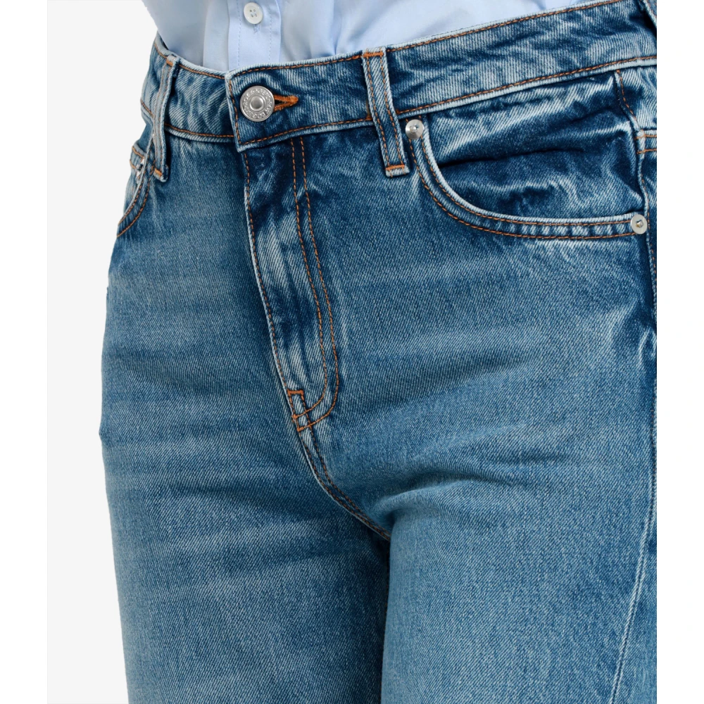 Roy Roger's Flare Denim Jeans met Mid-rise Taille Blue Dames