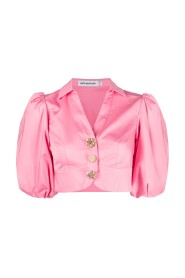 Różowa bawełniana bluzka z guzikami