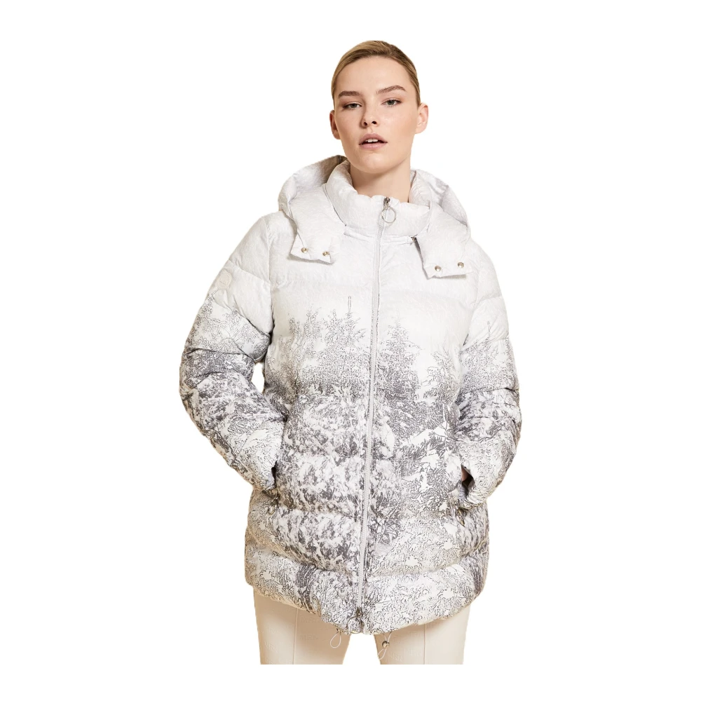 Marina Rinaldi Korte donsjas van waterafstotend polyester White Dames