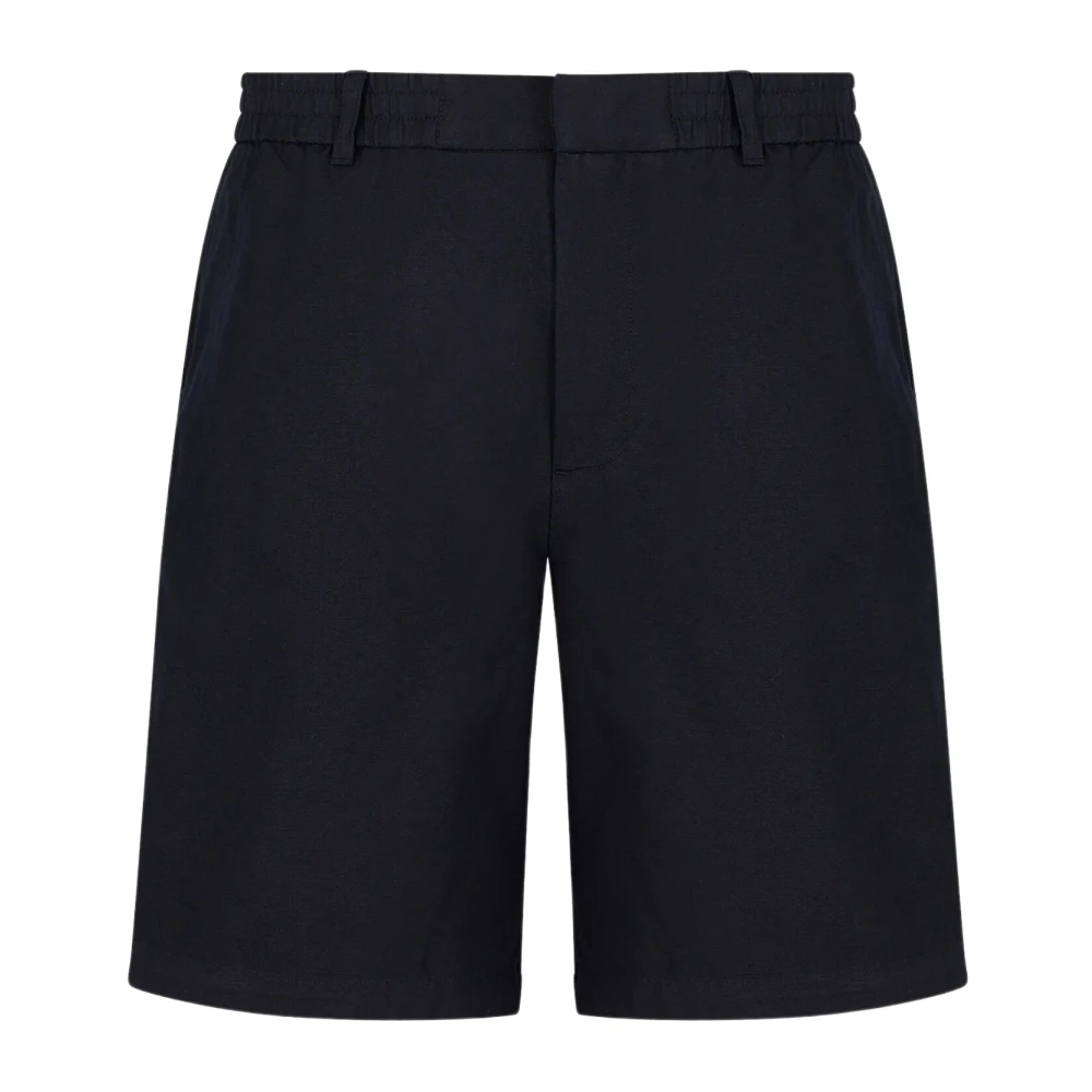 Armani Exchange Men's Blue Casual Shorts,, Linen Blend Shorts W38