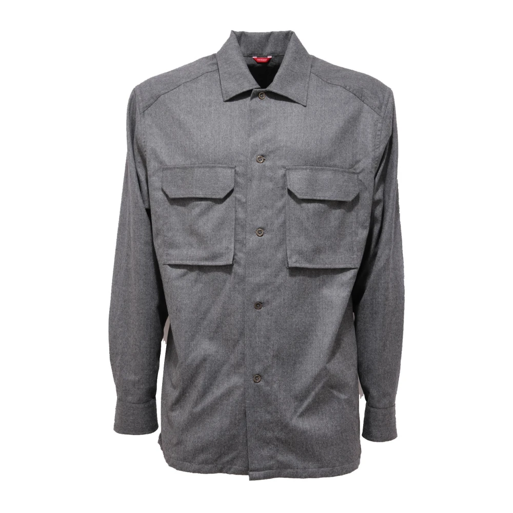 Bagutta , Casual Shirts, Male, Gray, M, 8855Ab Giacca Camicia Light Wool Grey Shacket