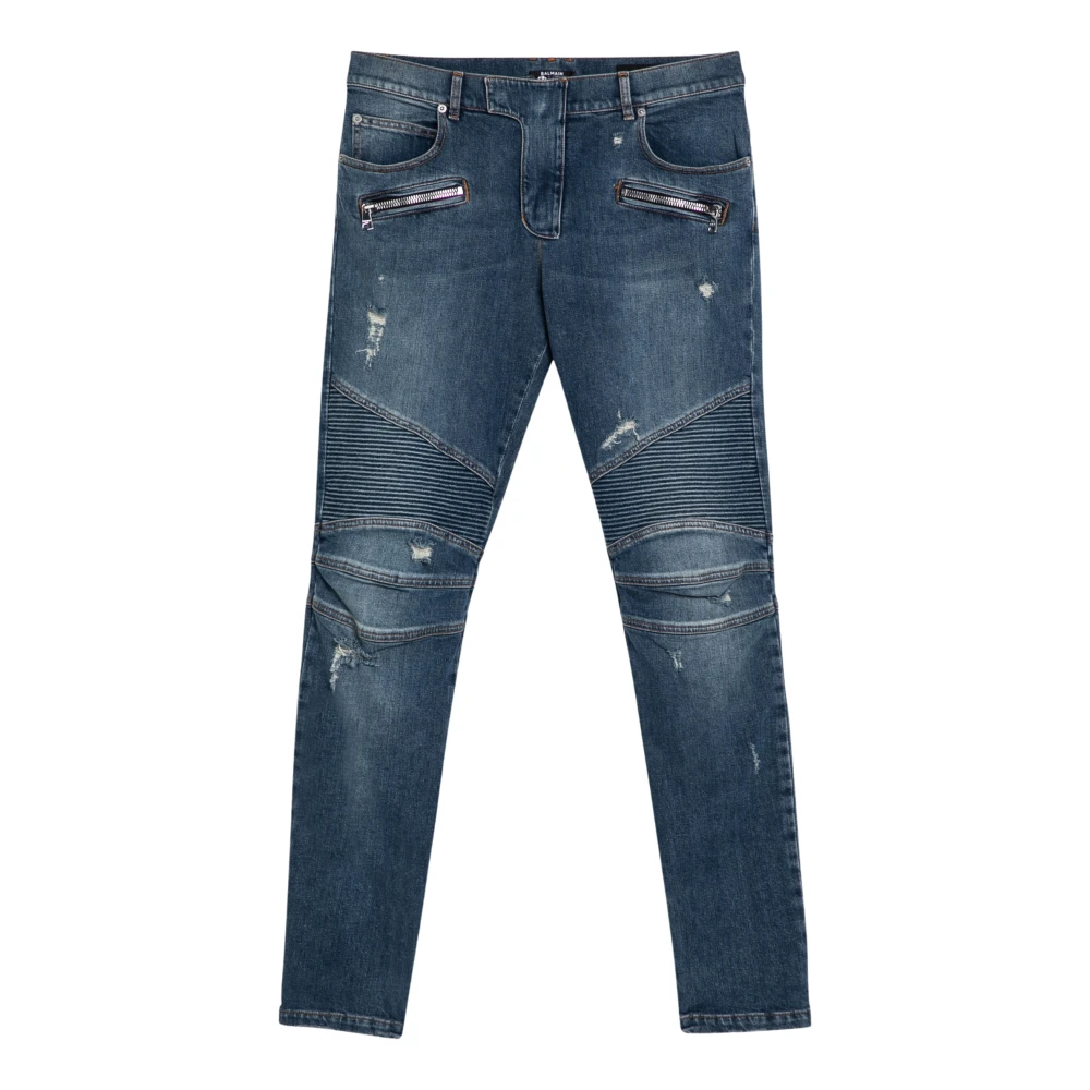 Balmain Regular Fit Denim Jeans Blue Heren