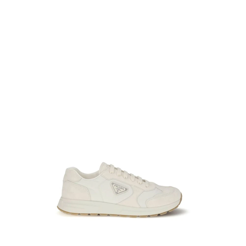 Prada Men's Beige Sneakers, 9 Uk, Cream Polyamide Athletic Trainers