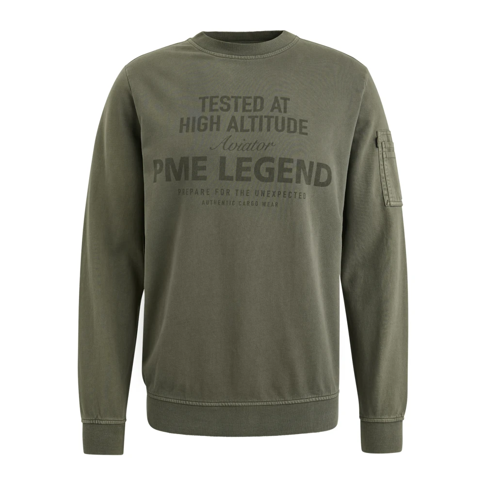 PME Legend Ronde Hals Terry Sweatshirt Green Heren