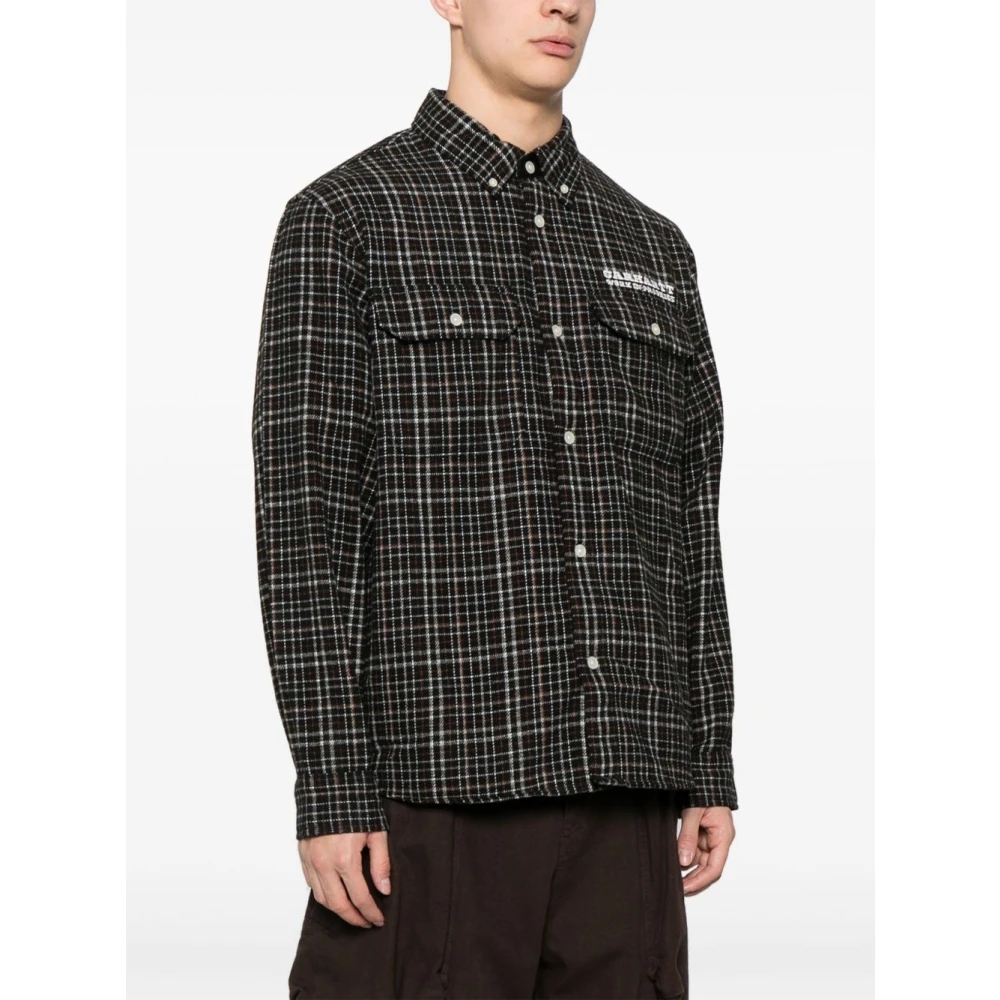 Carhartt WIP Zwarte knoopshirt met logoprint Black Heren