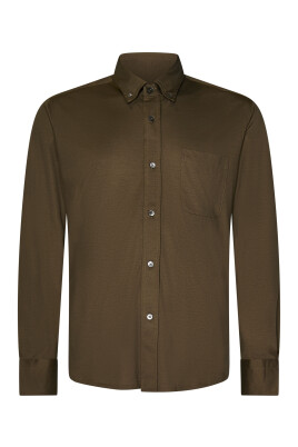 brown-button-down-shirt