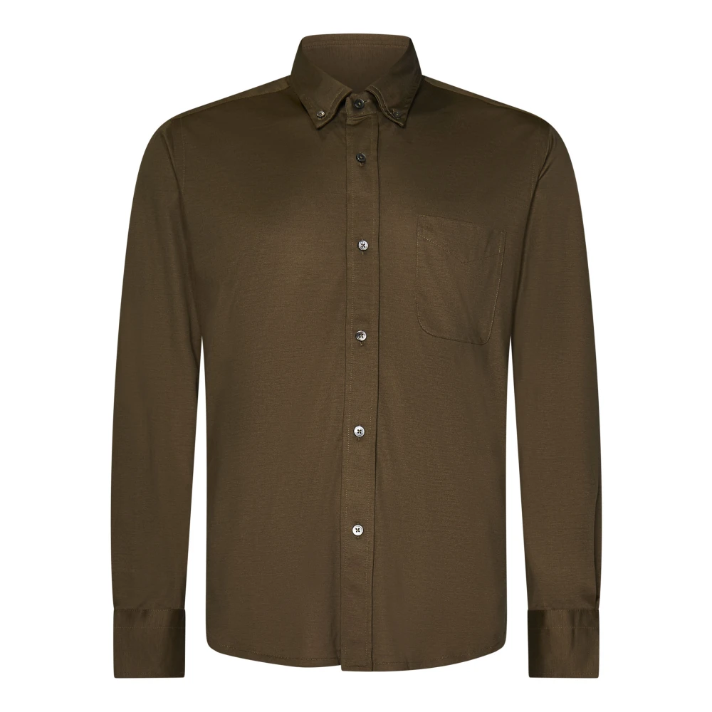 Tom Ford Bruine Button-Down Overhemd Brown Heren