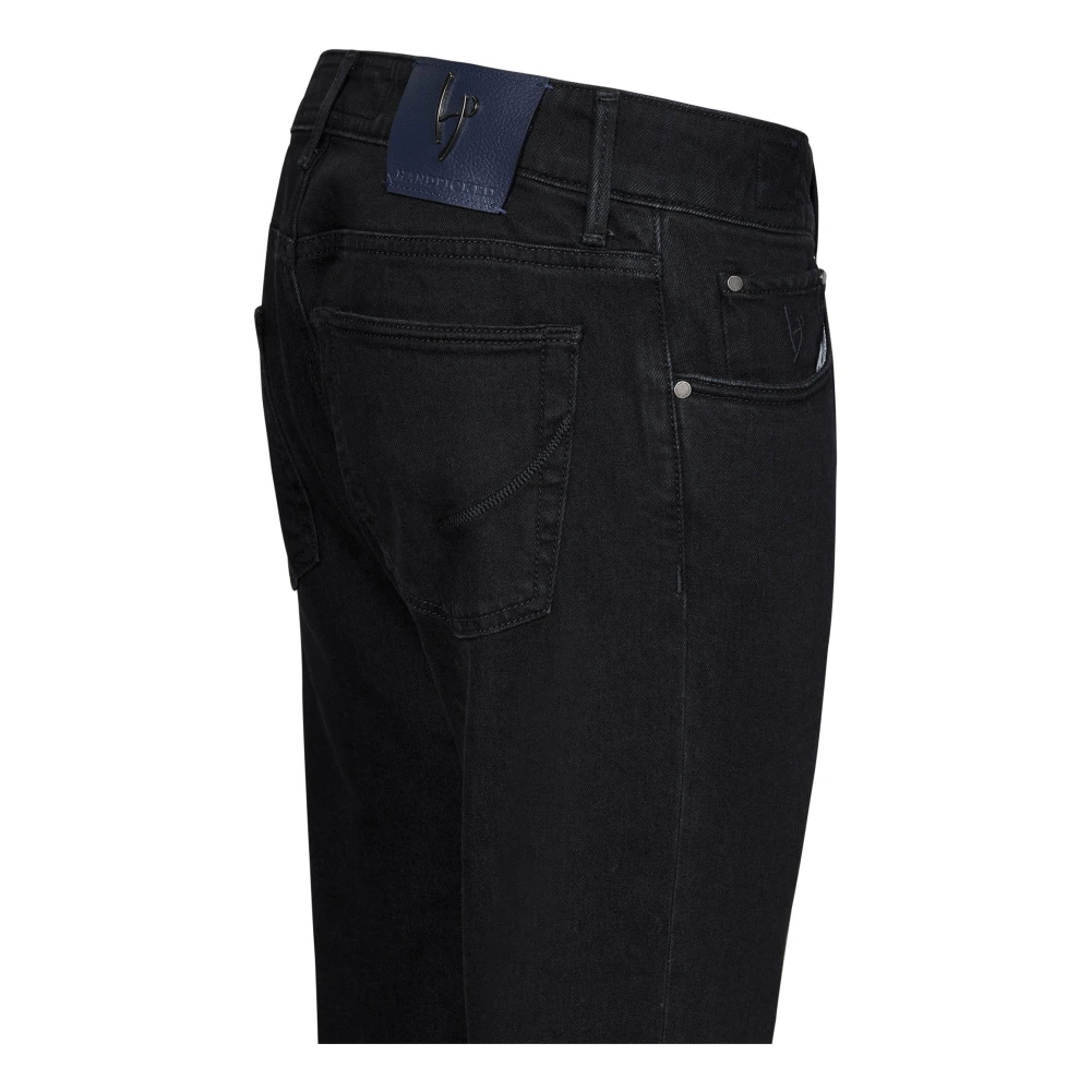 Hand Picked Zwarte Slim-Fit Denim Jeans Black Heren