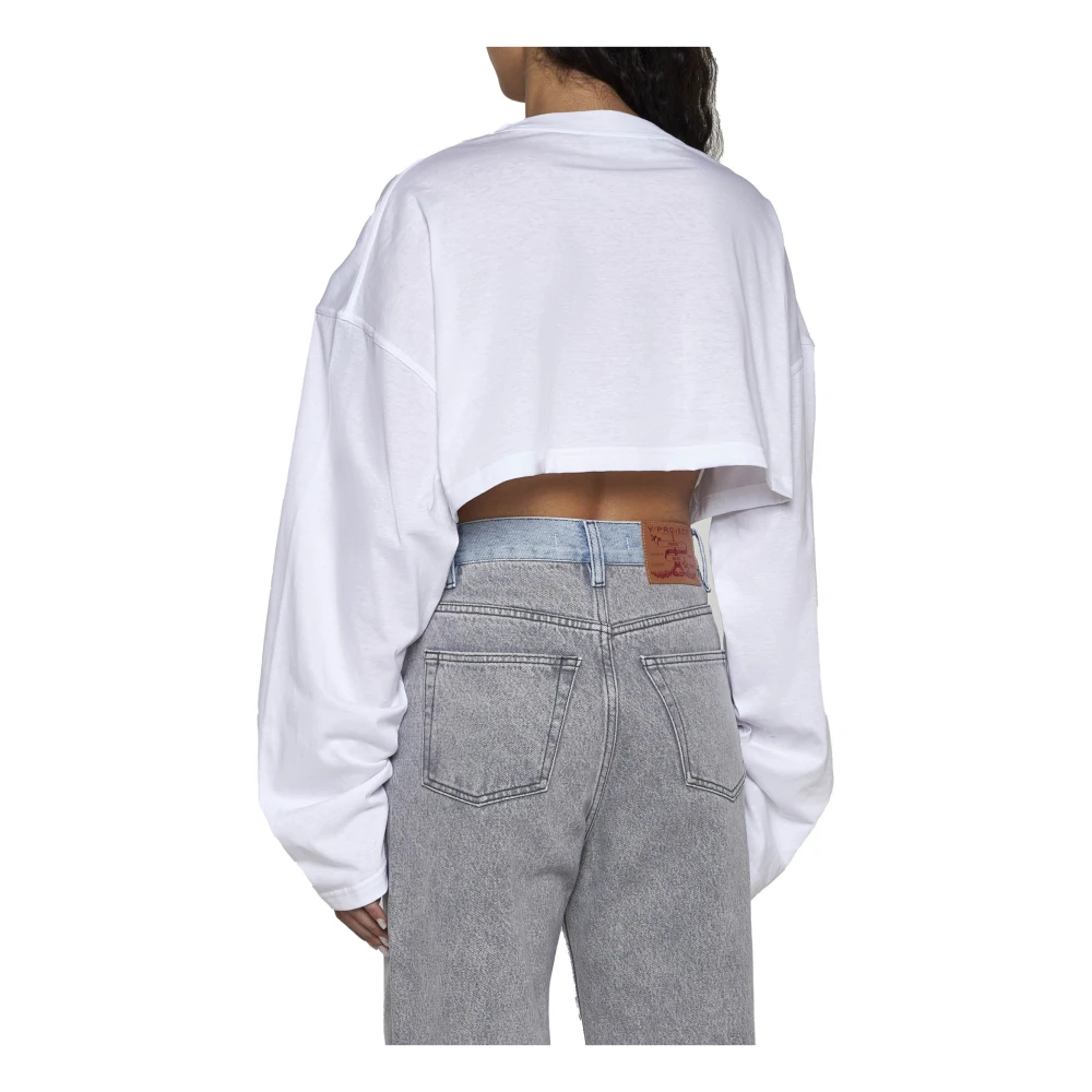 Y Project Logo Crop Top White Dames