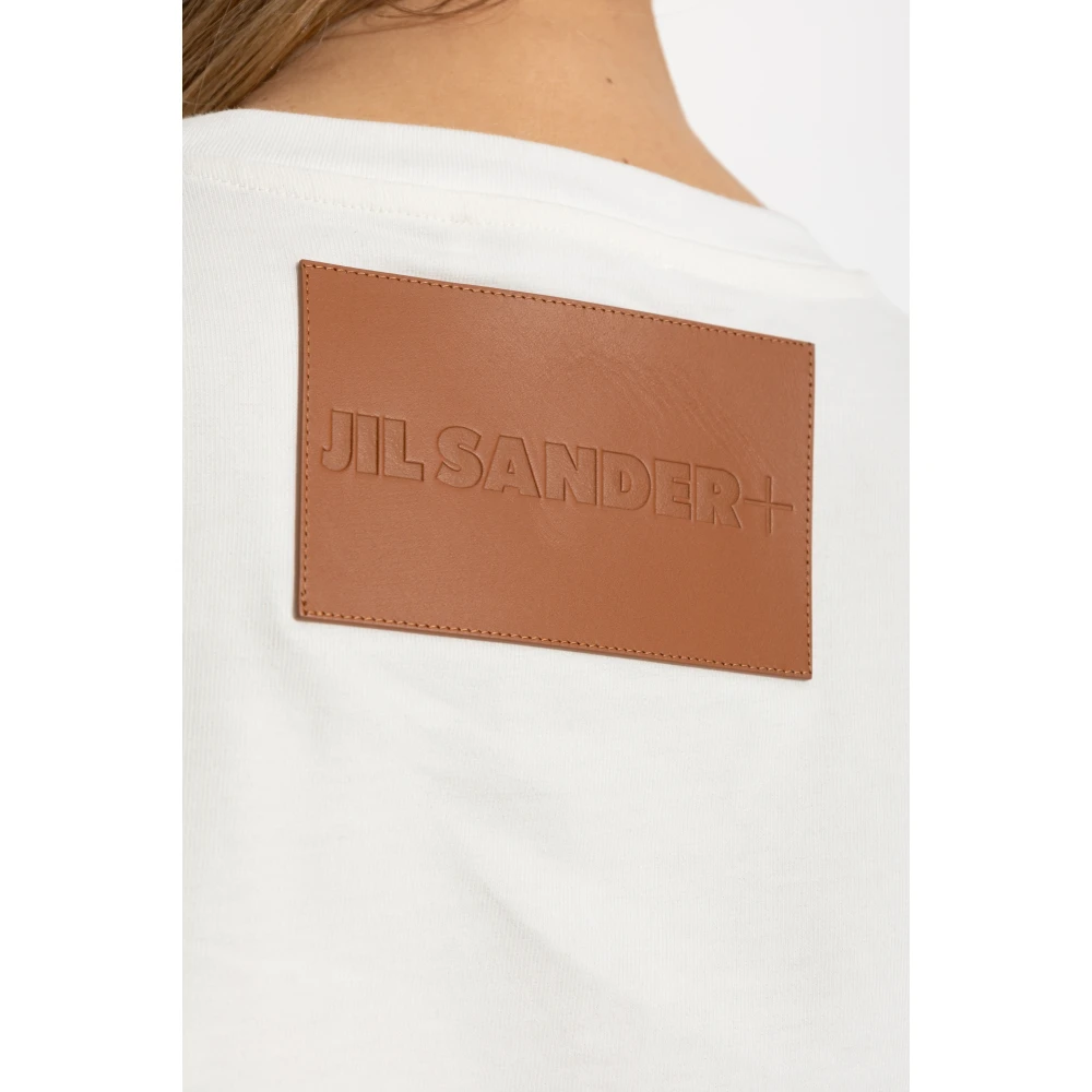 Jil Sander T-shirt met logopatch White Dames