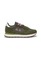green-leather-and-fabric-casual-sneaker-women