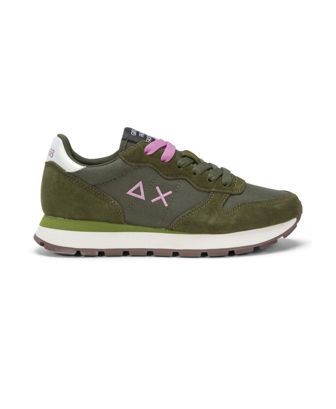 green-leather-and-fabric-casual-sneaker-women
