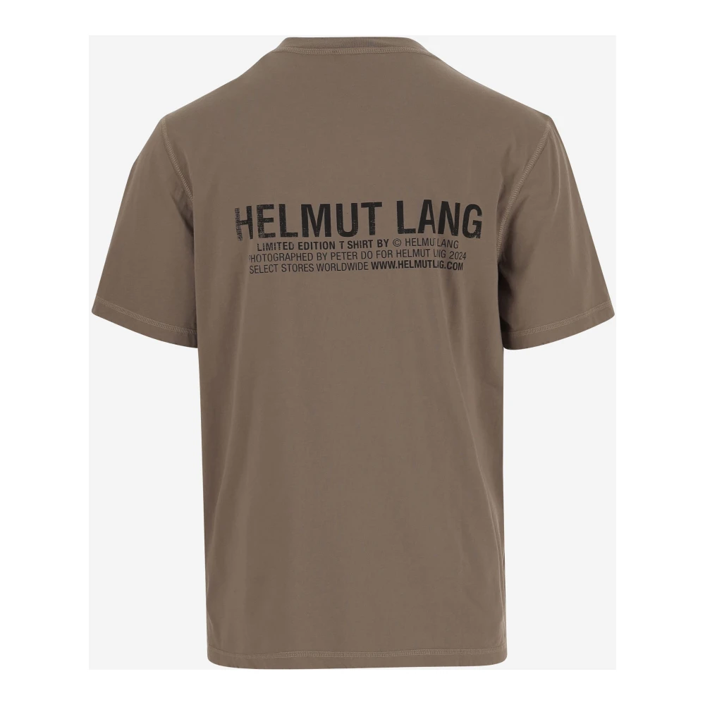 Helmut Lang Katoenen Postkaart Print T-shirt Brown Heren