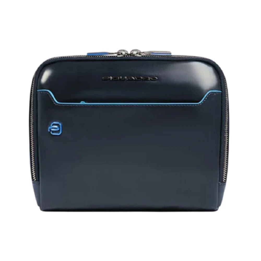 Piquadro Men's Blue Square Crossbody Bag