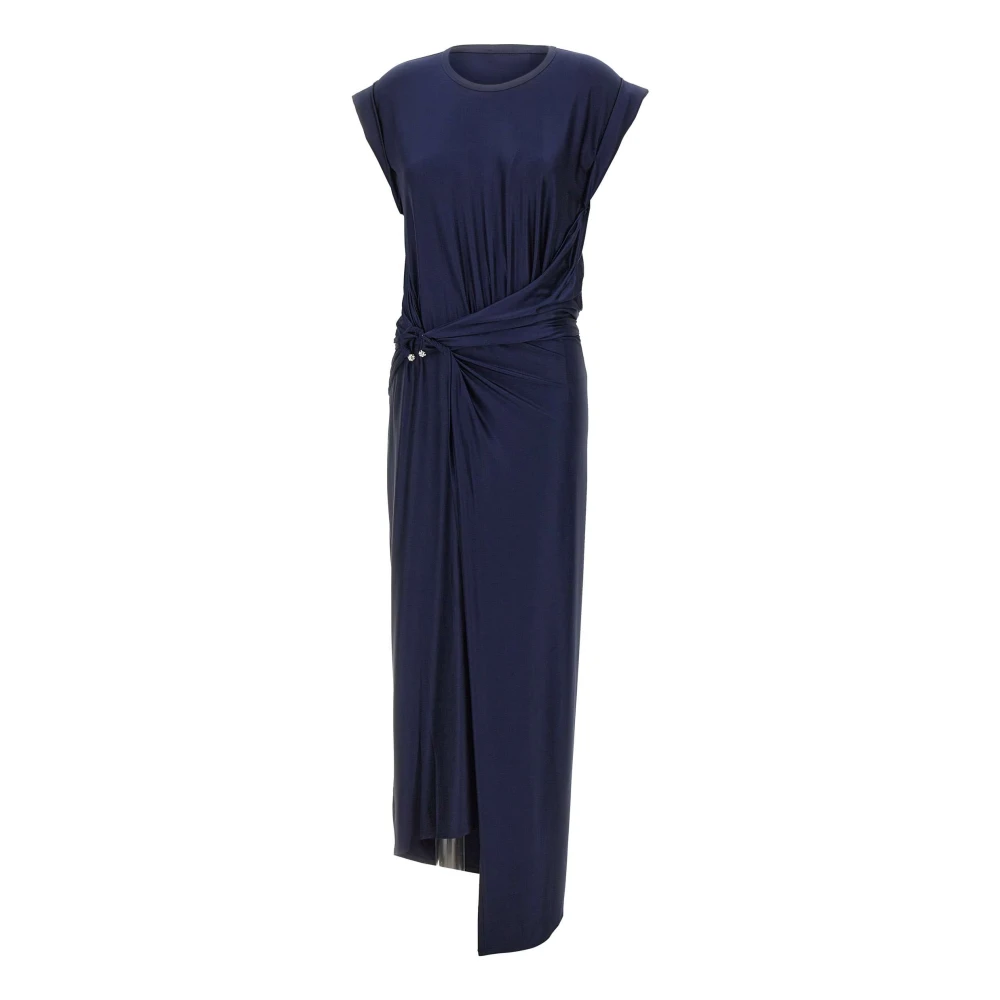 Rabanne Women's Blue Maxi Dresses, Xs, Draped Midi Dress