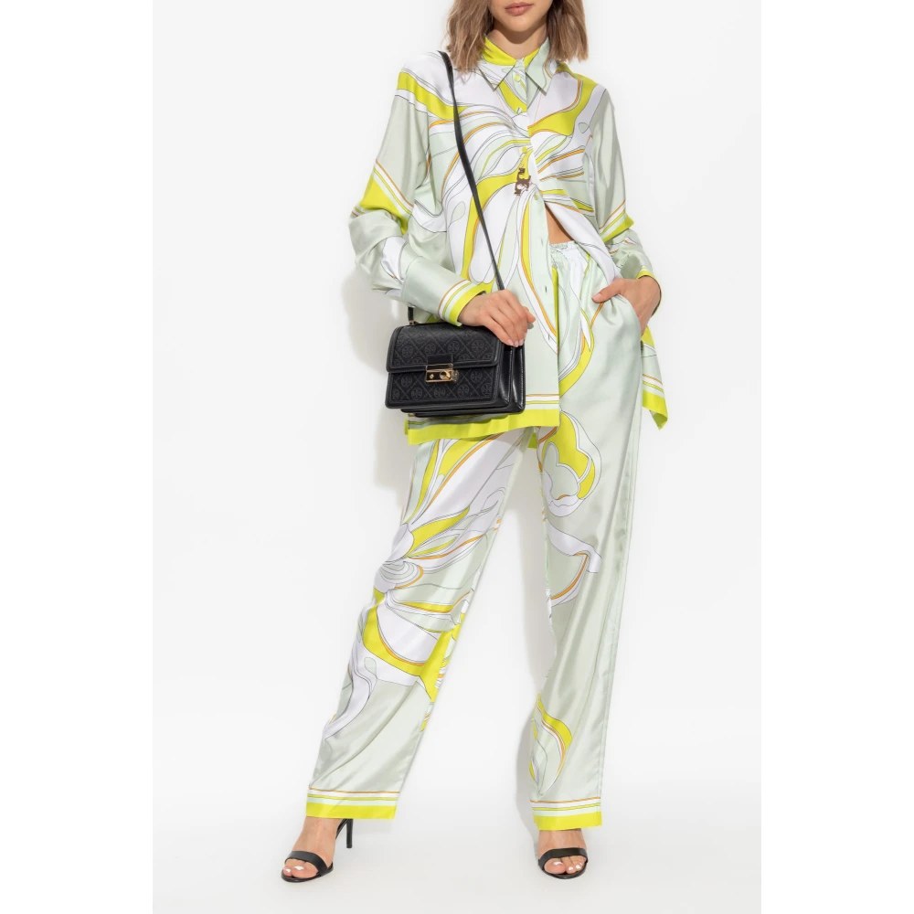TORY BURCH Zijden broek met print Multicolor Dames