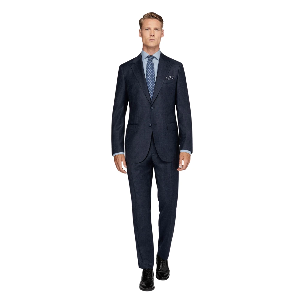 Boggi Milano Pakjes in zuivere wol met pinstripe Blue Heren