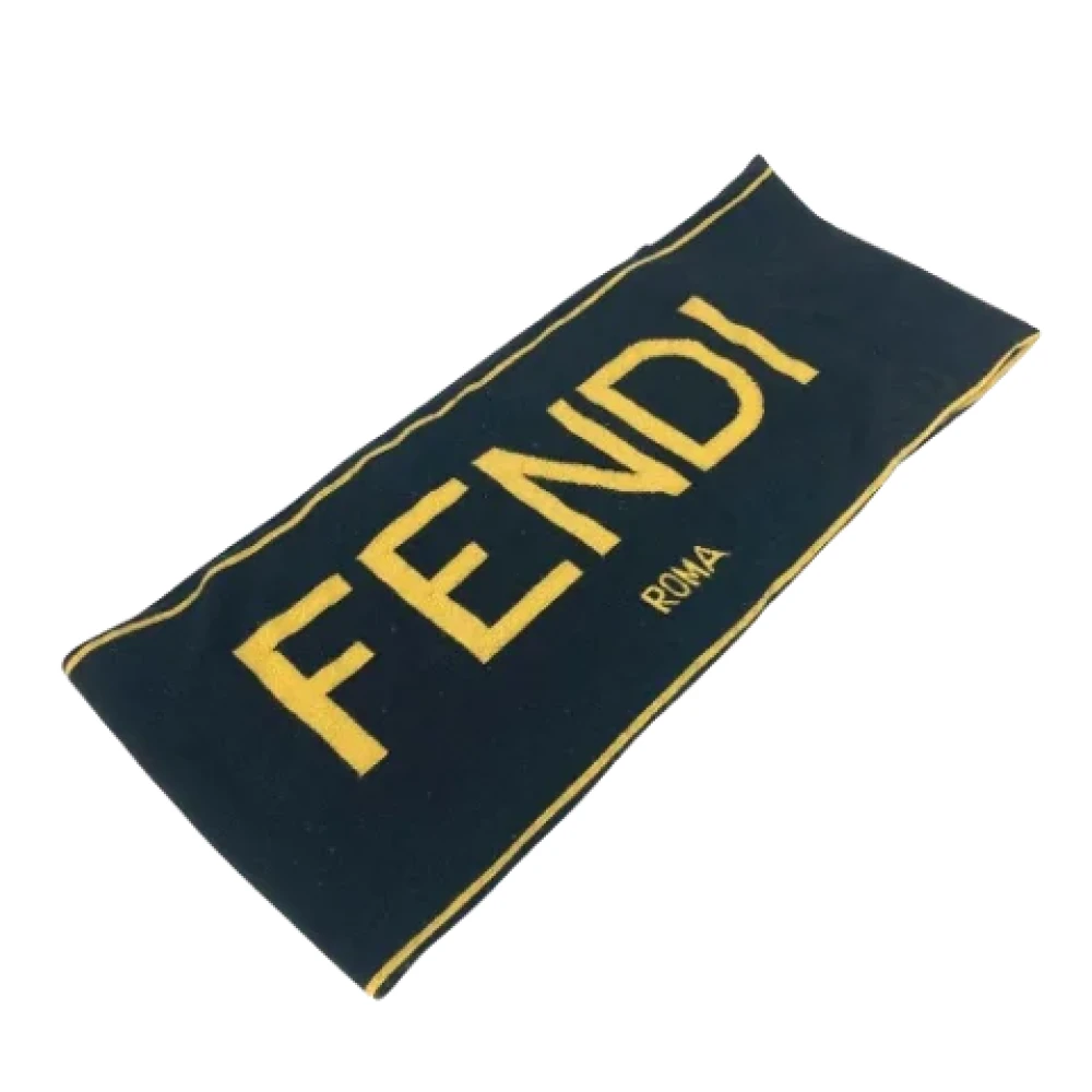 Fendi Vintage Pre-owned Wool scarves Black Dames