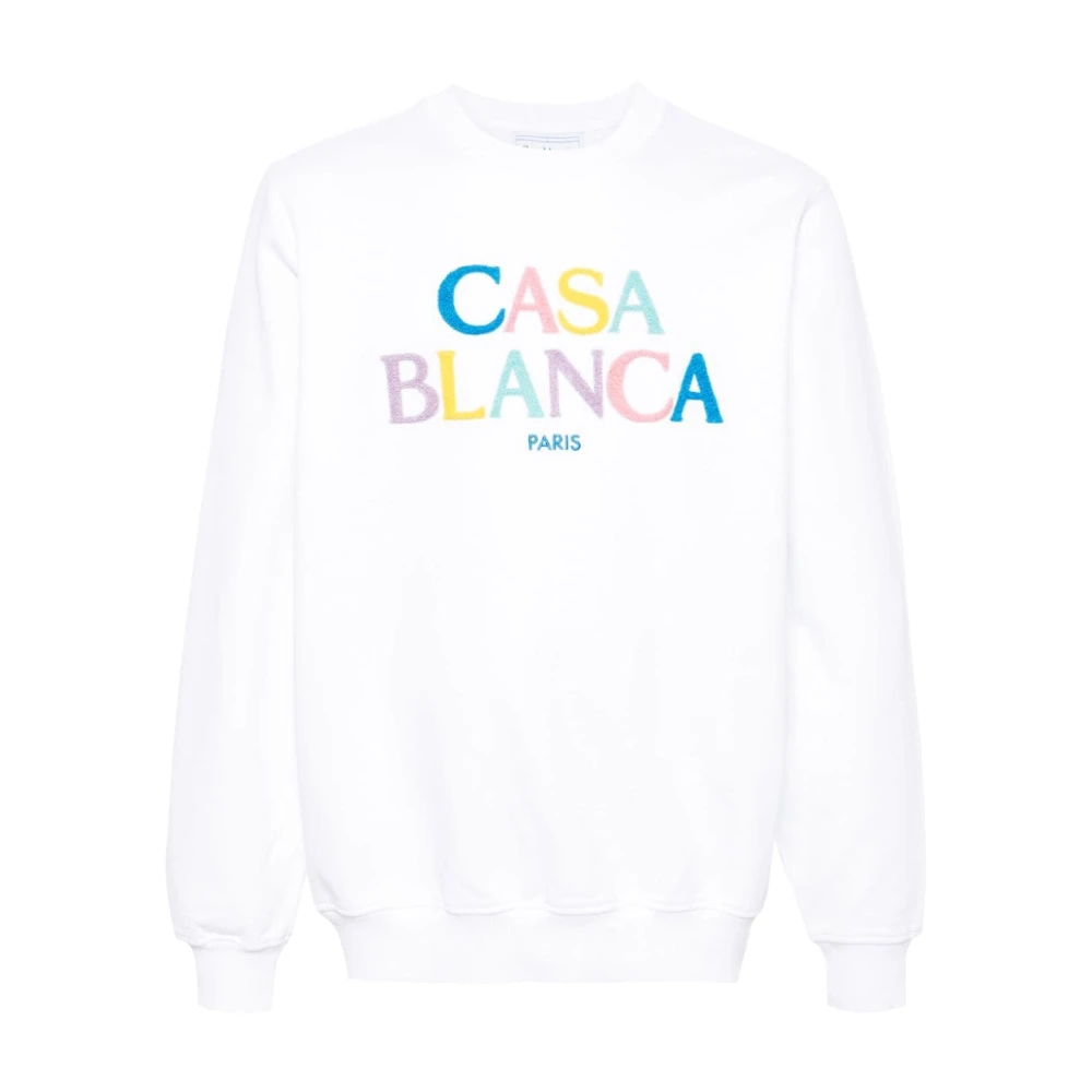 Casablanca Witte Katoenen Sweater White Heren