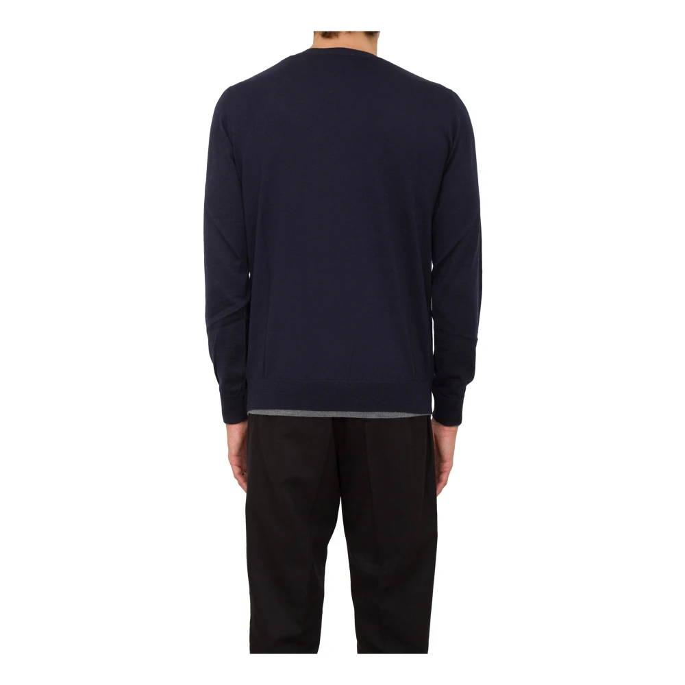 Paolo Pecora Blauw Crew Neck Shirt Blue Heren