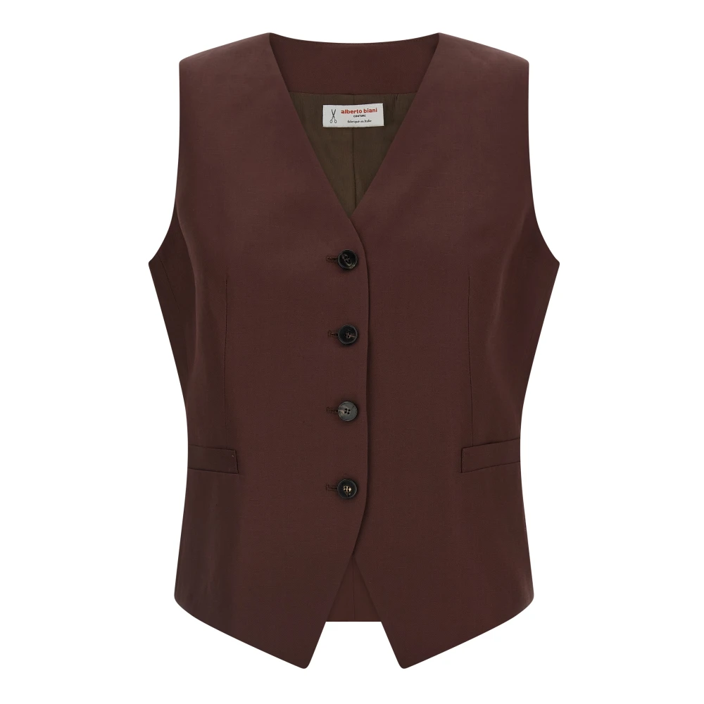 Alberto Biani Women's Brown Viscose And Linen Vest