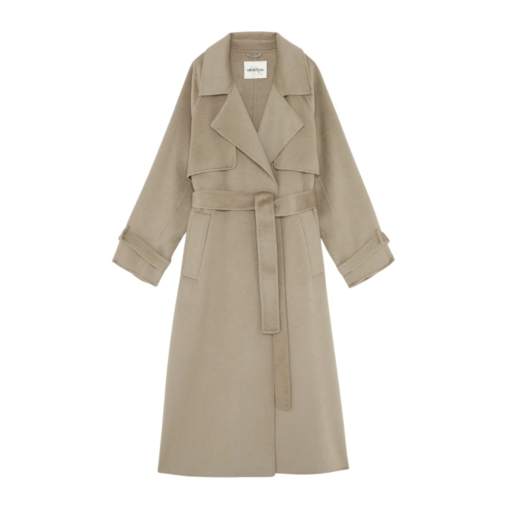 Ottod'Ame Klassieke wollen trenchcoat Gray Dames