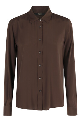 chemise-marron-avec-col-regulier