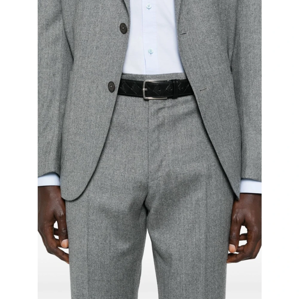 Ermenegildo Zegna Grijze Textuur Wollen Blazer en Broek Gray Heren