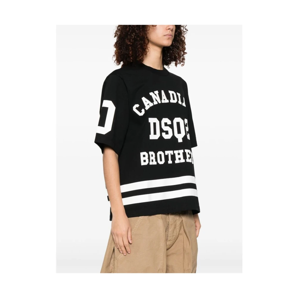 Dsquared2 Zwarte Crew Neck T-shirt Black Dames