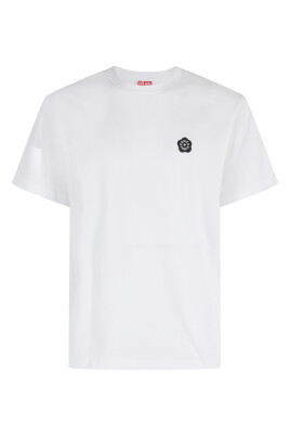 blanc-fleur-classique-t-shirt