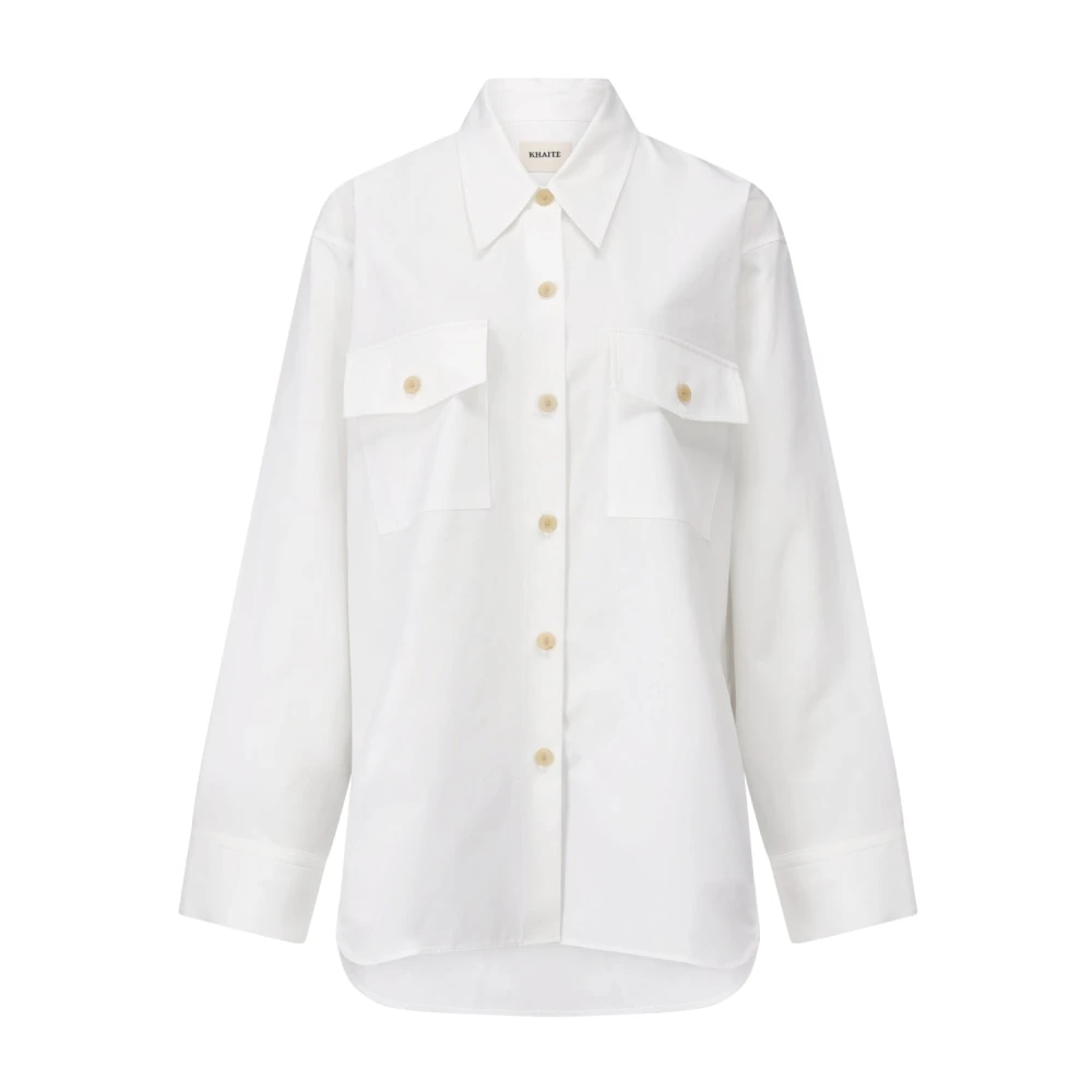 Khaite Women's White Matteo Oversized Shirt Blouse - Shirts - S - Blouses & Shirts