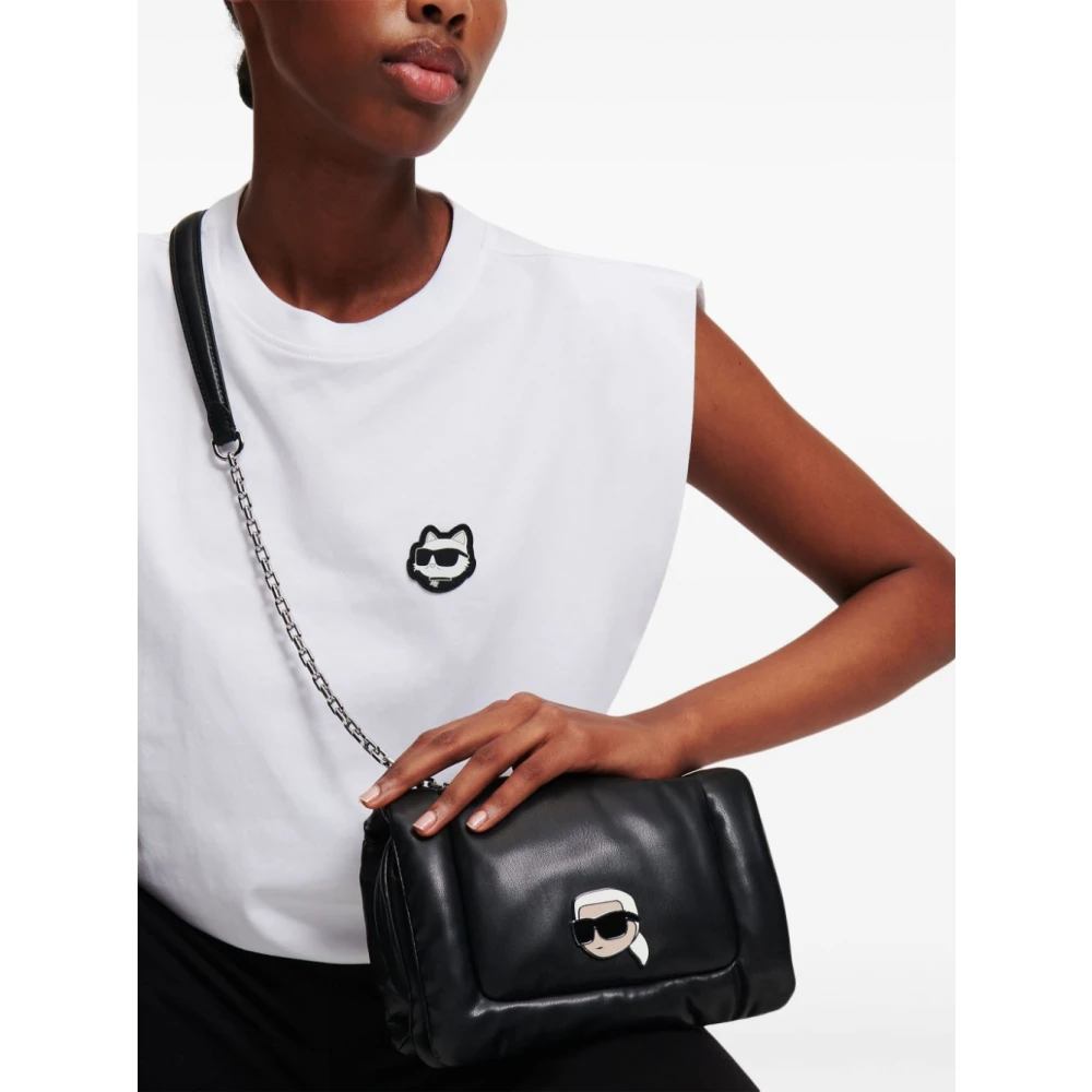 Karl Lagerfeld Gewatteerde Iconische Zwarte Tas Black Dames