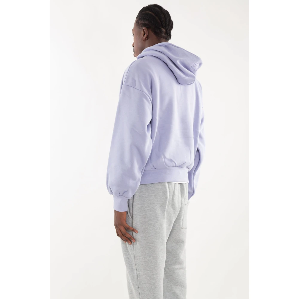 Garment Workshop Boxy Hoodie met Dubbellaags Stijl Purple Heren